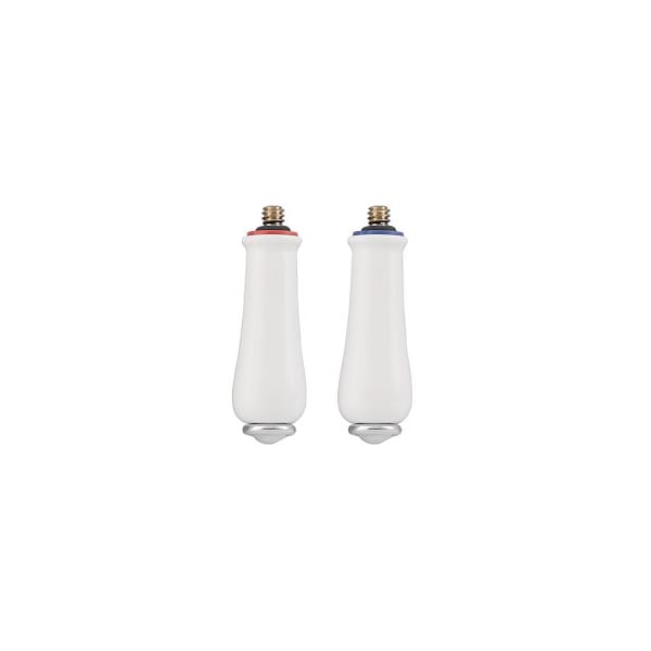 Replacement Handle Knob Insert Porcelain/Chrome